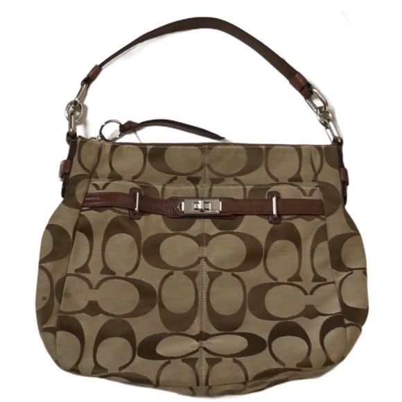 Coach Signature Hobo Shoulder Bag - Authentic - Picture 1 of 8